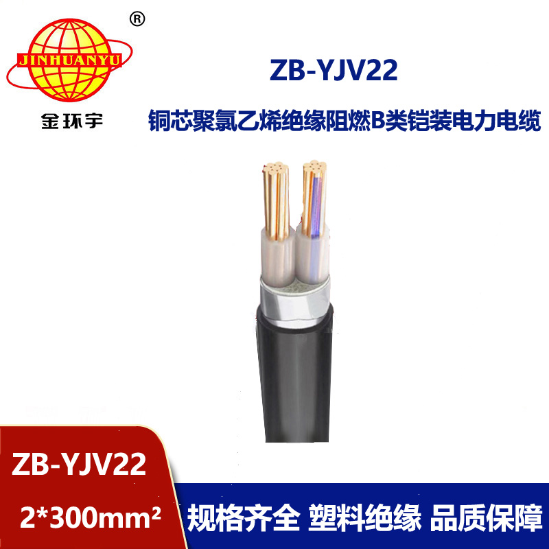 金環(huán)宇電纜 ZB-YJV22-2X300平方 b級(jí)阻燃電纜yjv22鋼帶鎧裝電纜