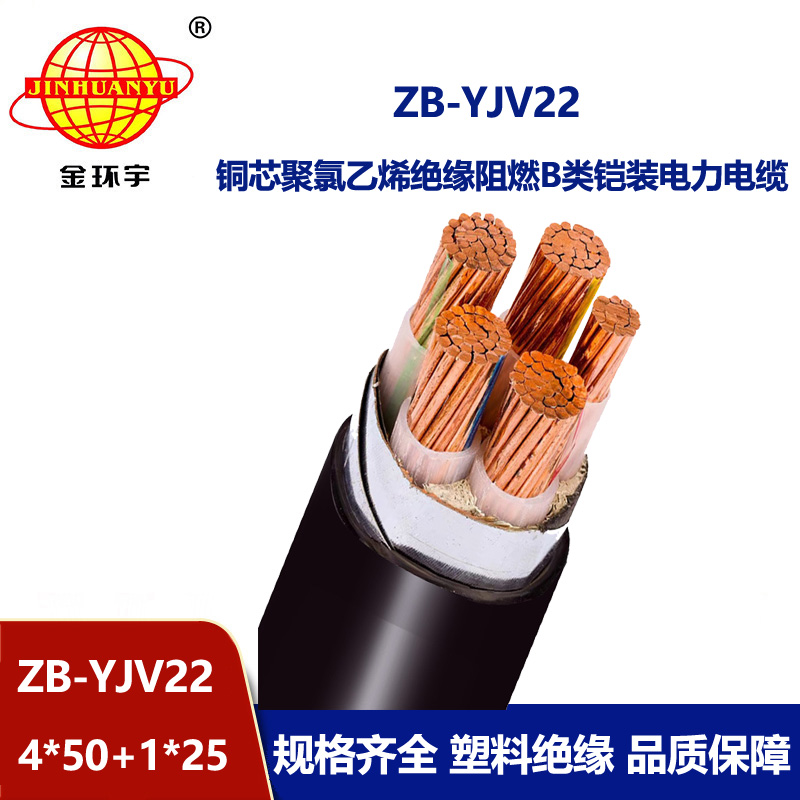 金環(huán)宇電纜 電力電纜yjv22 鎧裝阻燃b級電纜ZB-YJV22-4X50+1X25